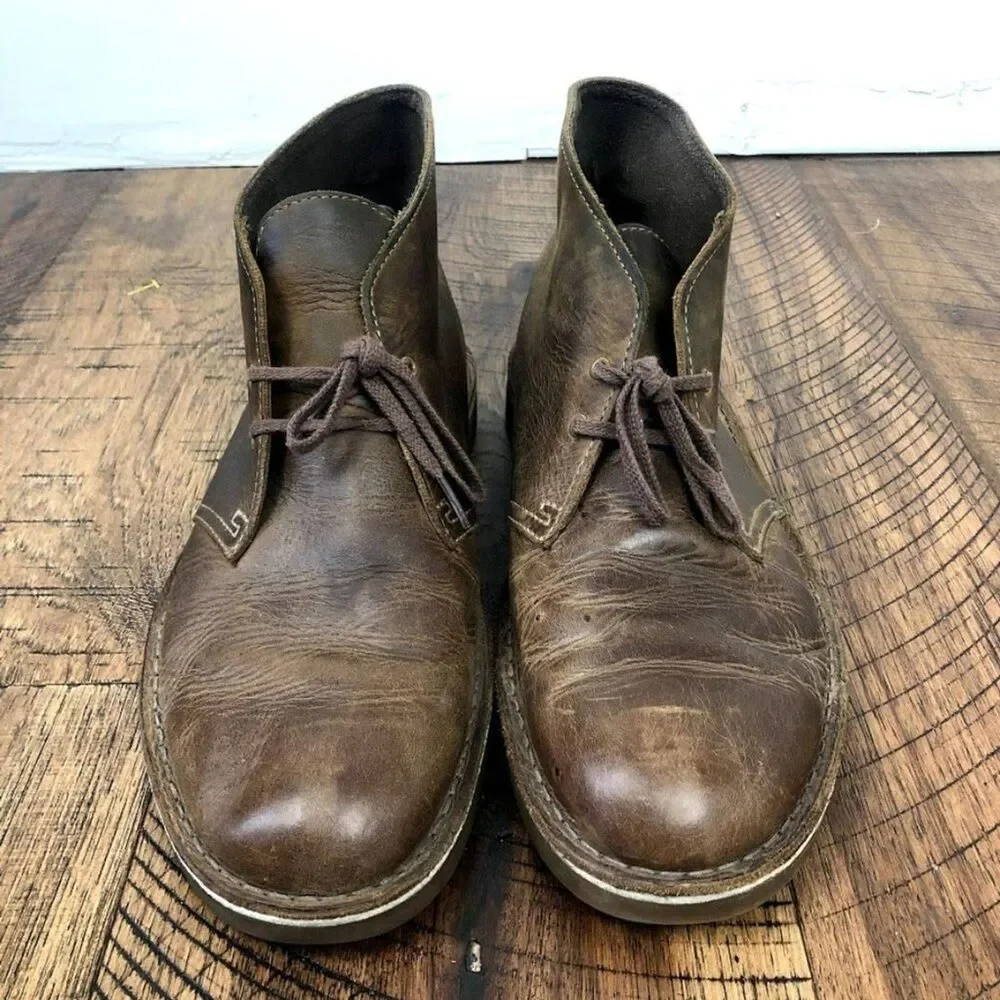 CLARKS 11 Bushacre 2 Chukka Boot leather beeswax brown Bootie mens